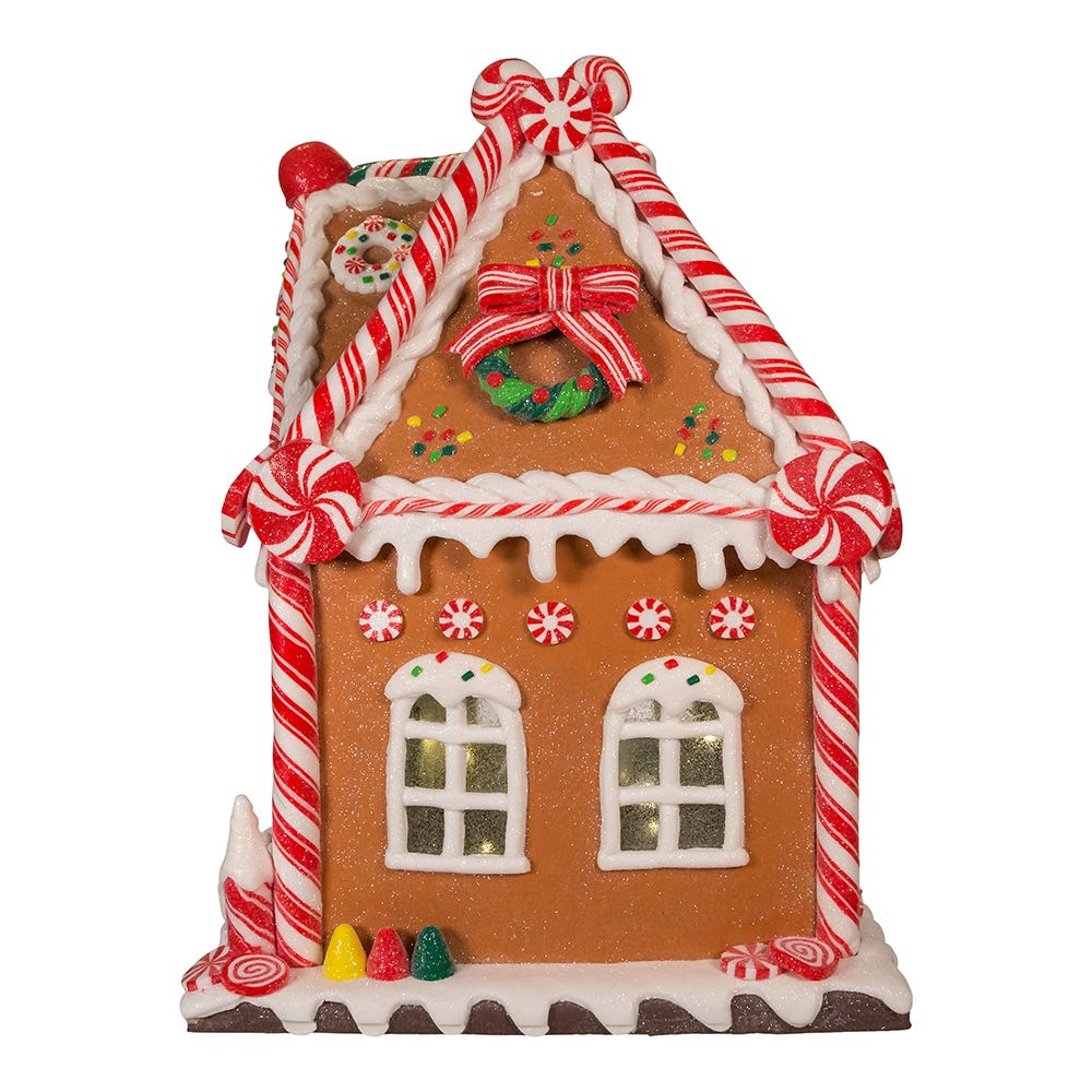 Kurt Adler 13-Inch Battery-Operated Gingerbread House with LED Light and Timer